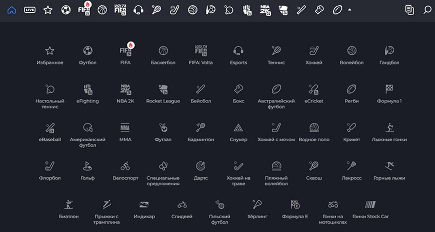 Дисциплины для ставок