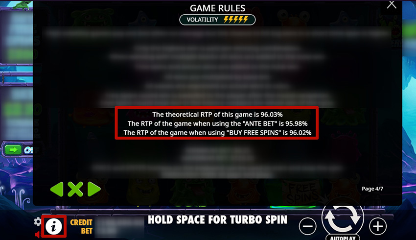 Информация об отдаче в слоте от Pragmatic Play