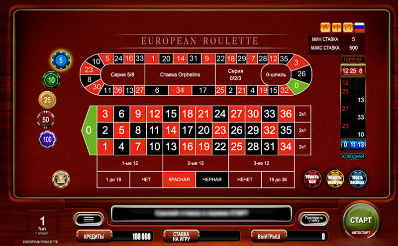 Пример виртуальной рулетки
