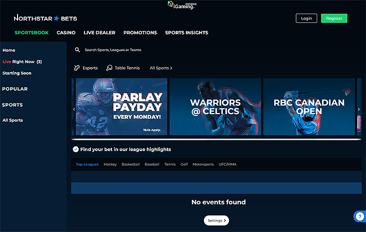 Главная страница NorthStar Bets