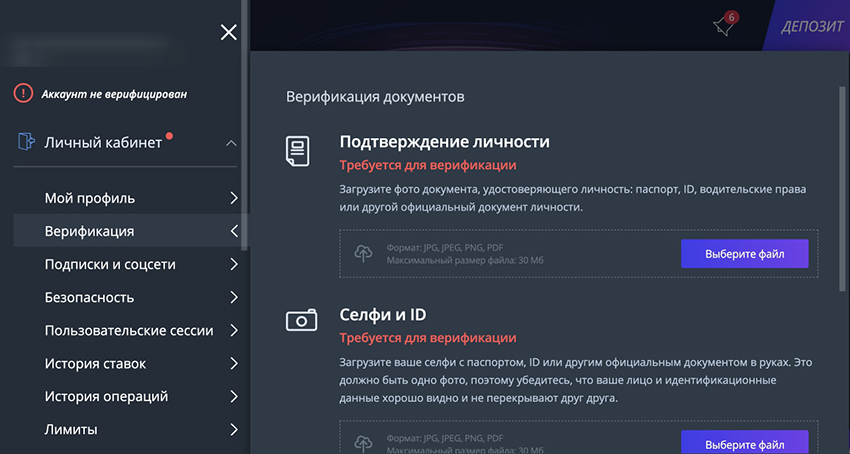Верификация аккаунта